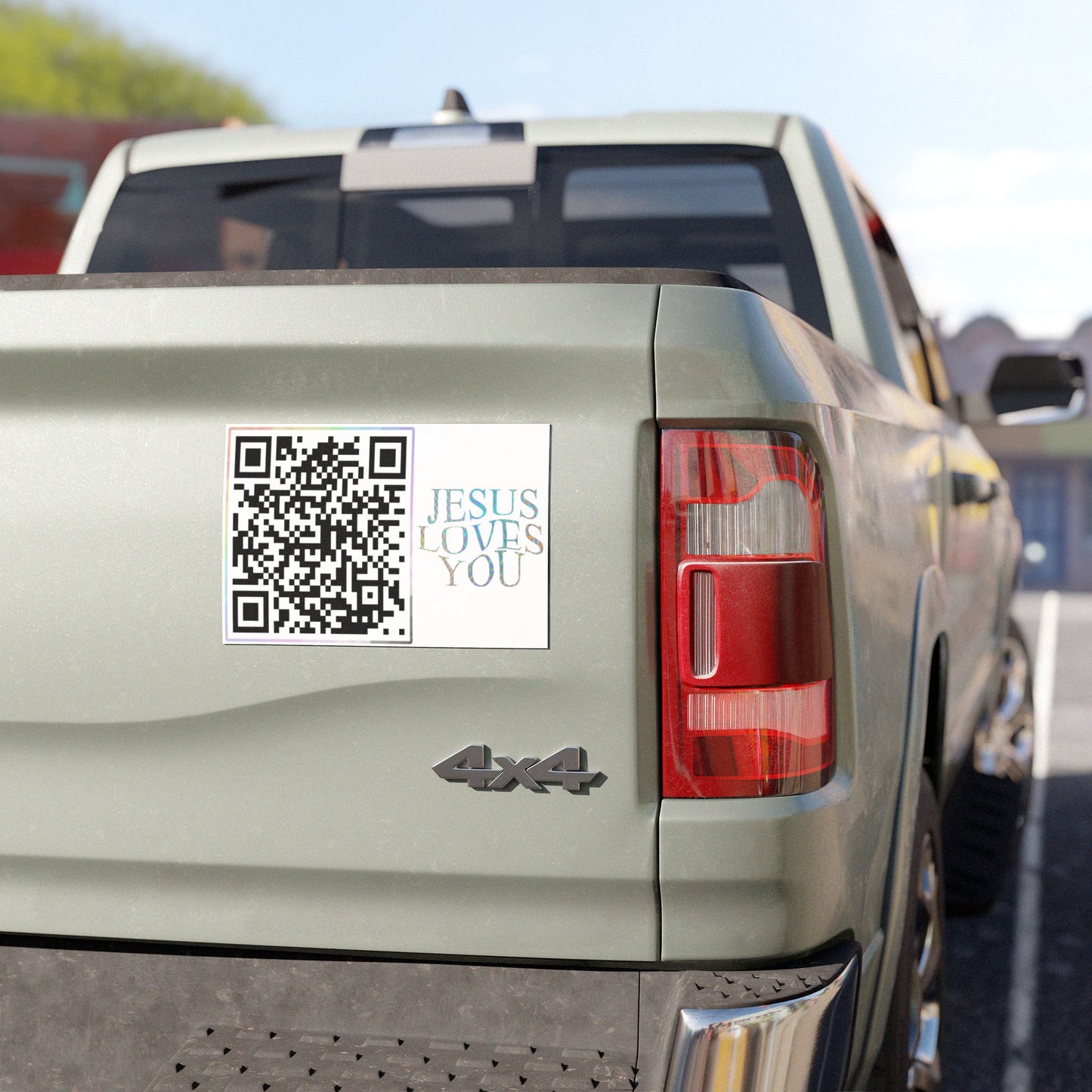 Jesus Loves You Car Magnet W/ Daily Bible Verse QR Code