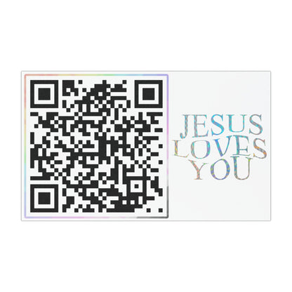 Jesus Loves You Car Magnet W/ Daily Bible Verse QR Code