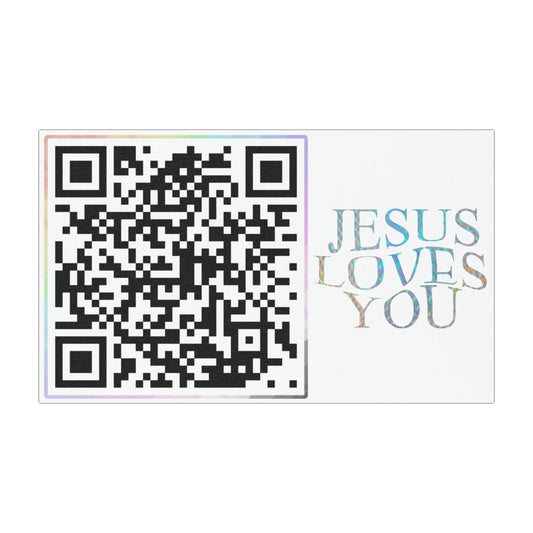 Jesus Loves You Car Magnet W/ Daily Bible Verse QR Code